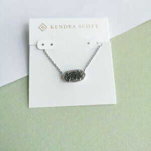 Kendra Scott Elisa Platinum Drusy Necklace - Silver